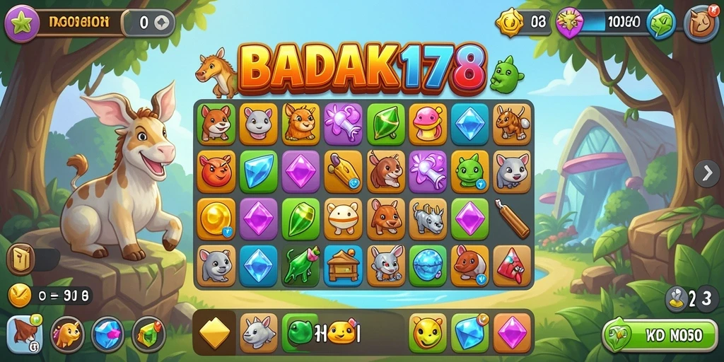 Tampilan gameplay BADAK178 yang seru dalam Match-3.