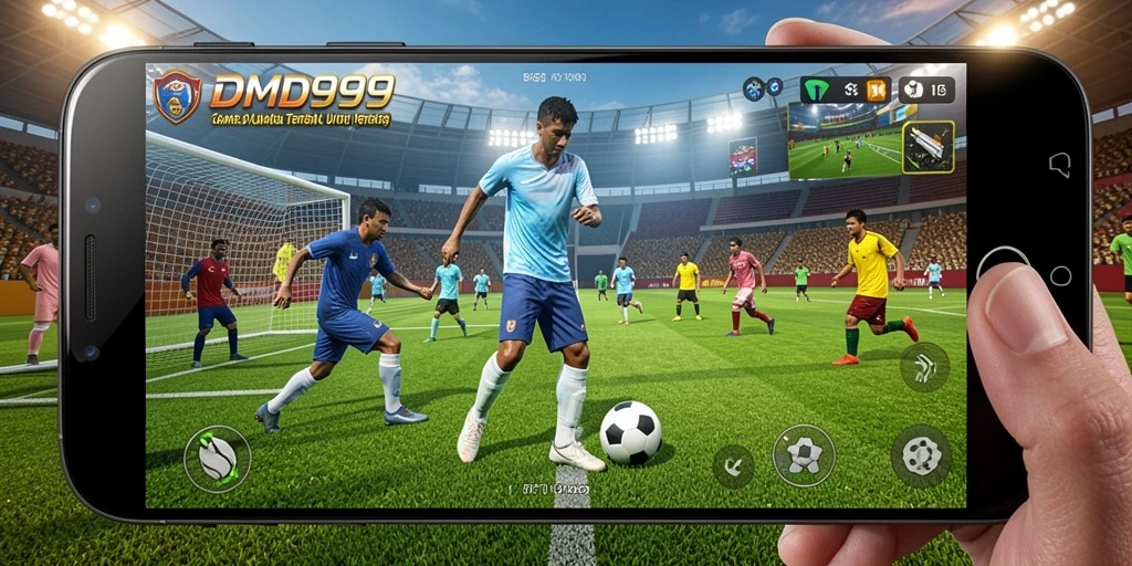 Tampilan menarik dari gameplay DMD999 yang menampilkan pertandingan olahraga realistik.