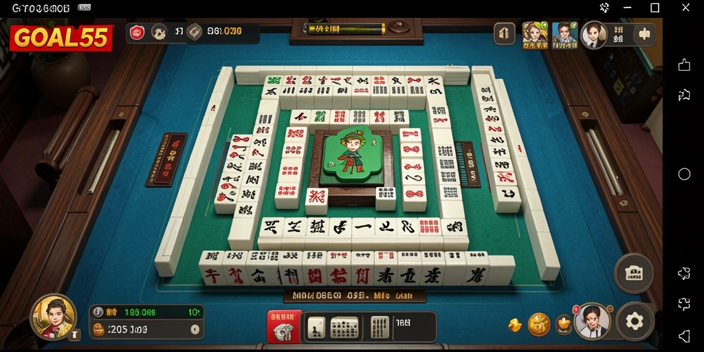 Tampilan gameplay Mahjong yang menegangkan dan seru di GOAL55.