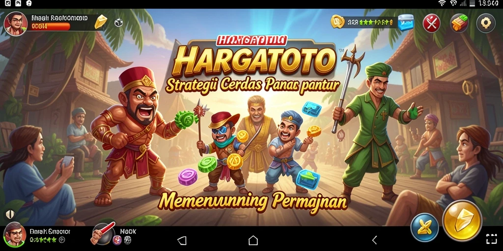 Screenshot HARGATOTO menampilkan aksi strategis yang mendebarkan.