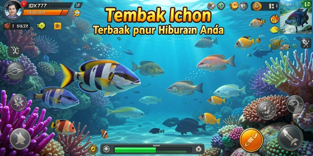 Tampilan gameplay seru Tembak Ikan di IDX777.