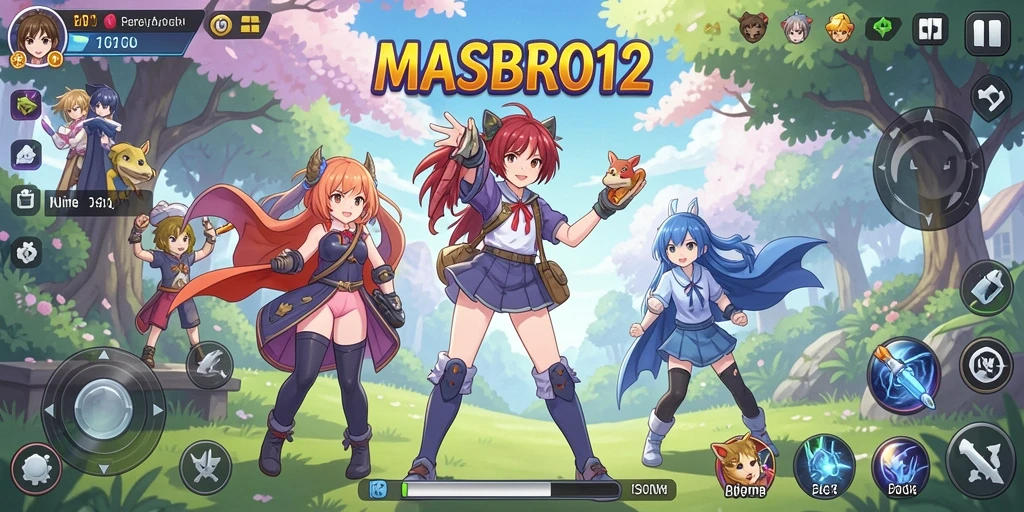 Tampilan gameplay MASBRO12 yang menarik dan penuh warna.