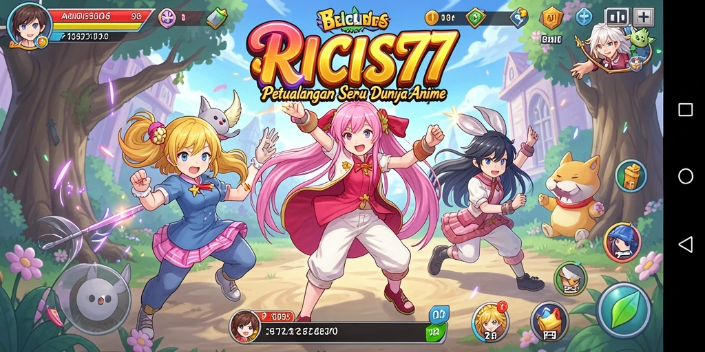 Screenshot gameplay RICIS77 menunjukkan aksi seru dalam petualangan anime.