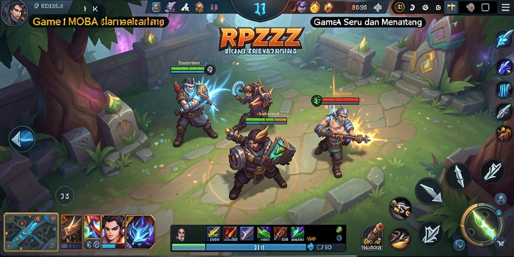 Screenshot utama RPZZZ menampilkan aksi seru dan karakter beragam.