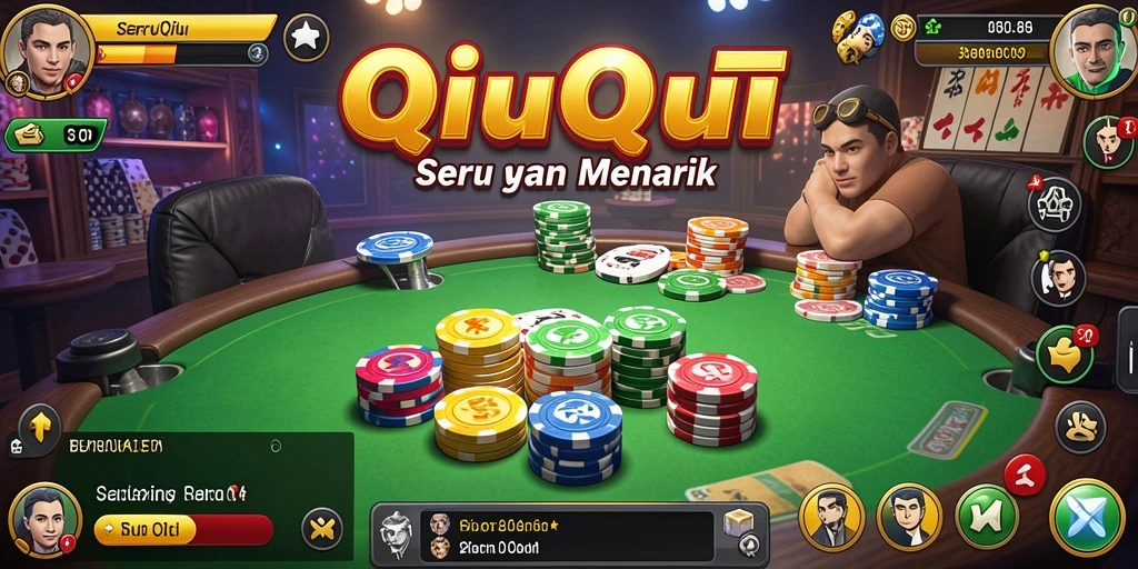 Tampilan menarik dari gameplay QiuQiu di SERUBET.